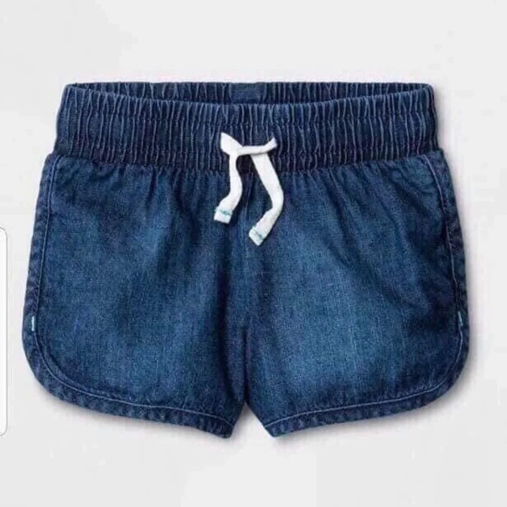 Toddler Girls' Denim Shorts - Cat & Jack 2T Dark Blue - Picture 3 of 5